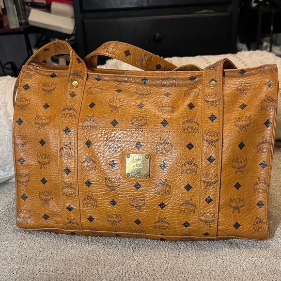 Vintage MCM Cognac Visetos Tote Bag w/COA - Picture 1 of 15